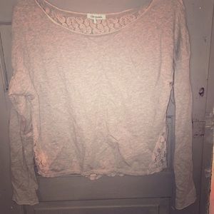 XL LACE CROP SWEATER